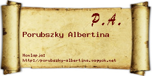 Porubszky Albertina névjegykártya